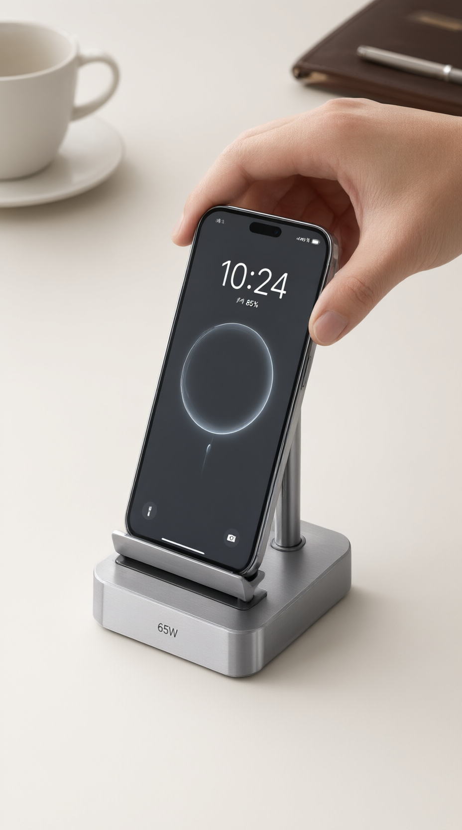 One-hand docking close-up
